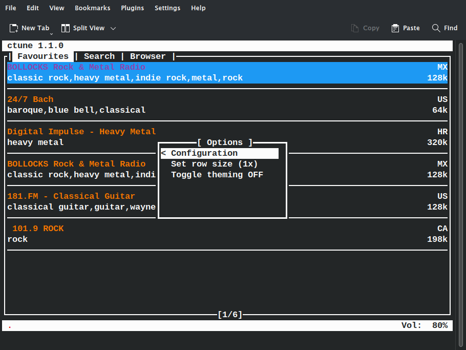 Config menu 2